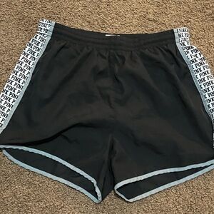 PINK Victoria's Secret Black Athletic Shorts with Logo Trim